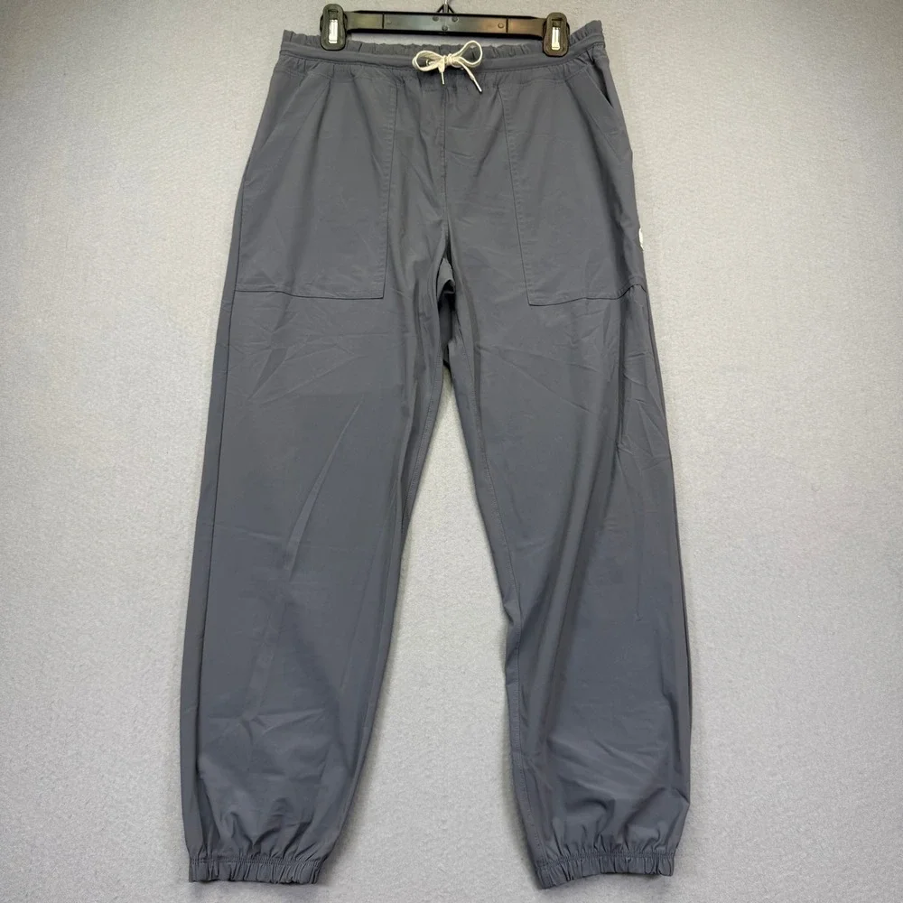 Vuori Gray Performance Miles Jogger Pants Elastic Waist Drawstring Activewear M